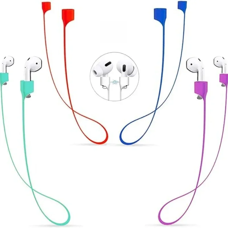 Magnetic Anti-Lost Silicone Neck Strap for Apple AirPods， Comfortable Invisible Lanyard