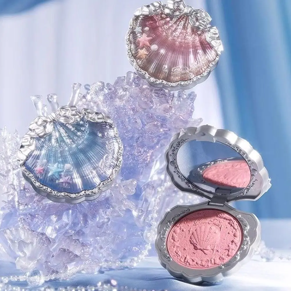 Maquillage Flowerkaren Shell Pearl Collection Fard en satin de soie Léger Blush hautement pigmenté Poudre Blush pour le visage longue durée