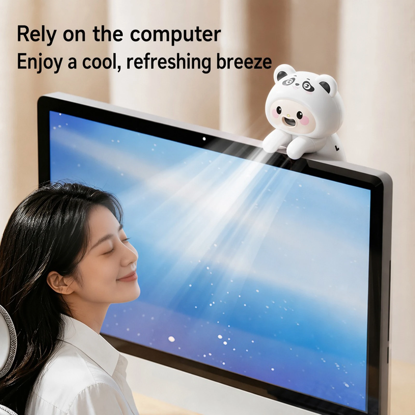 Cup Mount Food Hot Drinking Cooling Fans USB Rechargeable Cute Cartoon Animal Electric Fan Hands Detachable Air-Blowing Cooler view 3