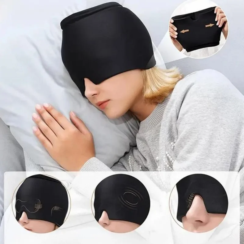 

1pcs Solid Gel Head Mask Head Pain Relief Hot Compress Ice Eye Mask Physical Cooling Face Relief Gel Head Cover Face Mask