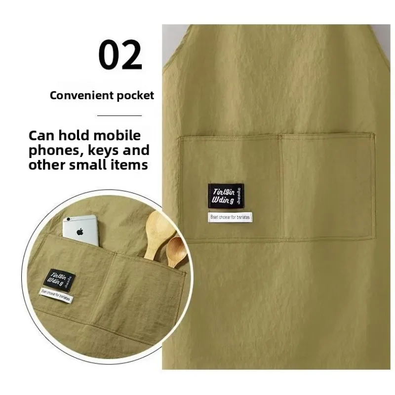 Anti Splashing Kitchen Apron Waterproof Durable Fashion Printed Cooking Apron for Home Catering Restaurant Work Clothes