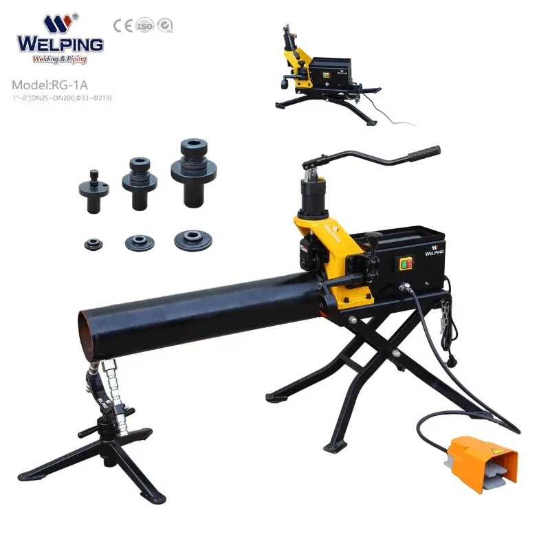 RG-1A Electric Pipe Groover Roll Grooving Machine 220V Customized Service For Firefight Pipes