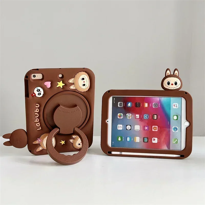 Kids Case for Lenovo Tab M11 11 inch Silicone Cute Rabbit Cover for Xiaoxin Pad 2024 with 360 Degree Rotating Stand & Pen Slot