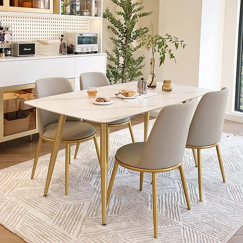 

'Italian Dine Metal Leg Marble Top Table Modern Dining Room Furniture Stone Dining Table Restaurant Table And Chairs