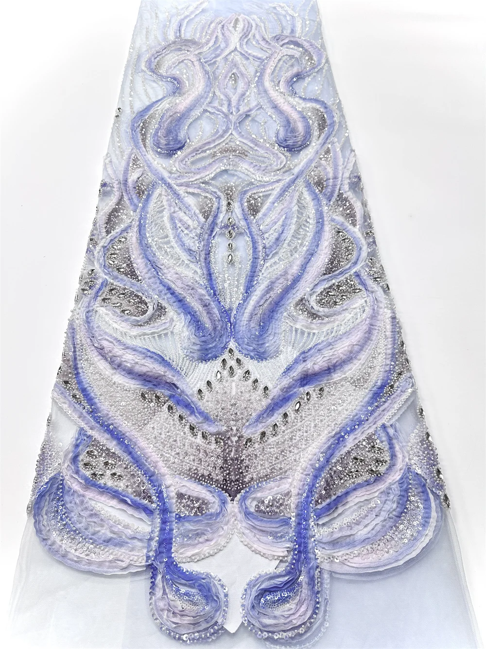 ผ้าลูกไม้ปักเลื่อมคุณภาพสูงแบบ 3 มิติ ลายแอฟริกันไนจีเรีย ปี 2026 สำหรับชุดราตรี ประดับด้วยลูกปัด ผ้าชีฟองปักลาย ผ้าตาข่ายสำหรับงานเย็บปักถักร้อย ยาว 5 หลา