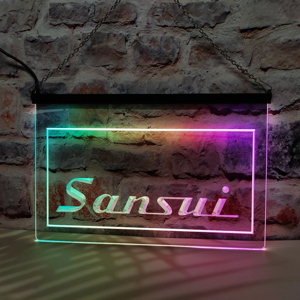 Sistema de Audio para Cine en Casa Sansui - Letrero LED de Neón con Efecto de Flujo Colorido, Perfecto para Decoración del Hogar y Crear Ambiente Festivo