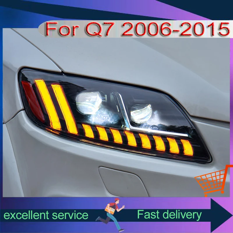 

Auto Front Lamp Suitable For Audi Q7 Headlight Assembly 2006-2015 Lens Laser Dynamic Light Car Accessories