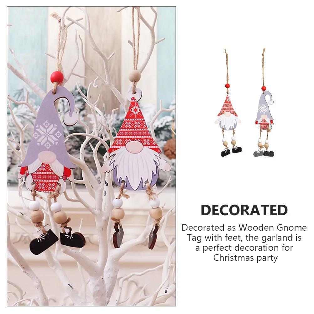 

2pcs Wood Cutouts Ornaments Christmas Decor Party Pendant Wall Door Shaped Wood Tags Pendants Christmas Decoration Xmas Tree