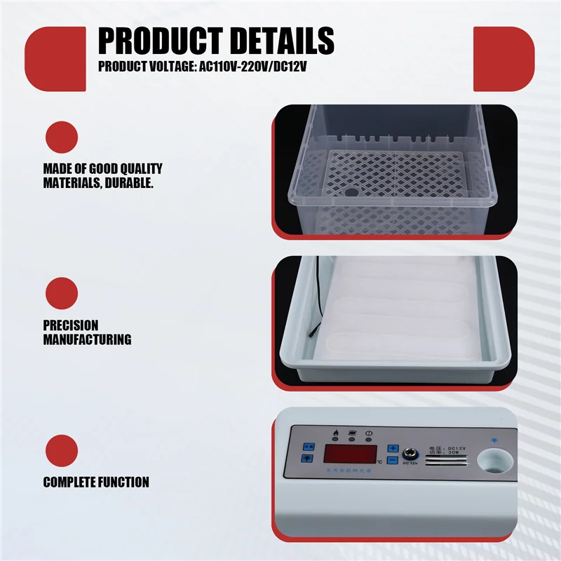 ABZL 20Pcs Eggs Incubator Set Semi Automatic Household Brooder Farm Chicken Goose Duck Bird Egg Incubator