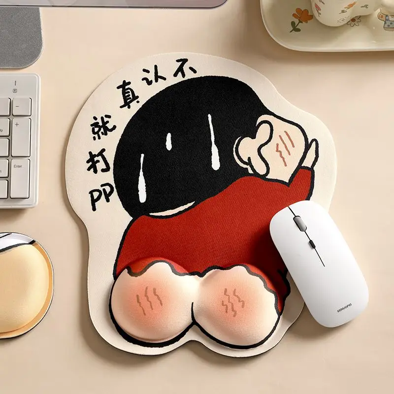 Crayon Shin-chan 3D Butt Wrist Rest Mouse Pad Ergonomic Keyboard Hand Support Cushion Anti-Carpal Tunnel Anime Desk Decor Gift