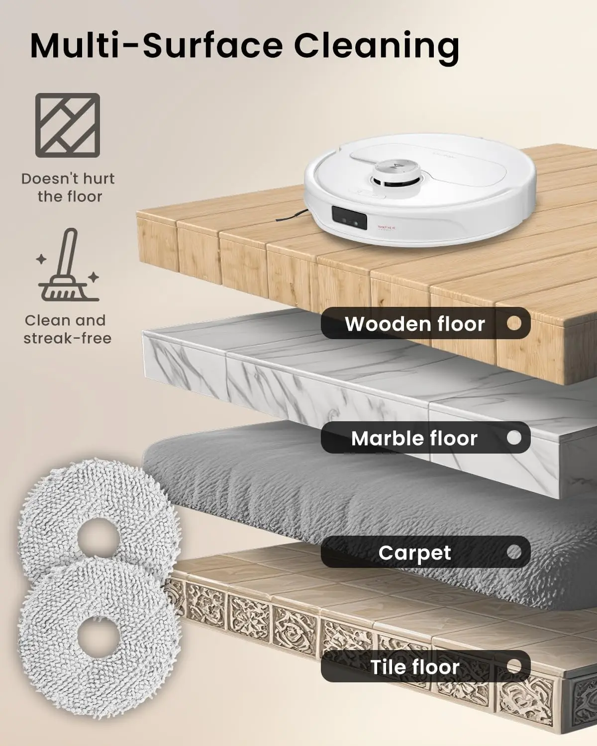 로보락 Qrevo 시리즈와 호환되는 8피스 교체 부품 키트