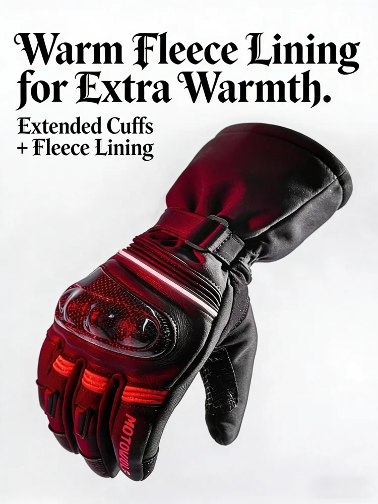 Men's Winter Warm Motorcycle Motorbike Riding Gloves Waterproof Windproof Cold-proof Touch Cycling Glove Moto Heated Accessories