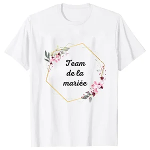 Tees Pernikahan Pengantin Bahasa Prancis Atasan Pengantin Tim Masa Depan EVJF Kaus Pesta Ayam Lajang Kaus Wanita Pengiring Pengantin Grafis Bunga Kaus Wanita Pengiring Pengantin 10 evjf penjualan terbaik - №