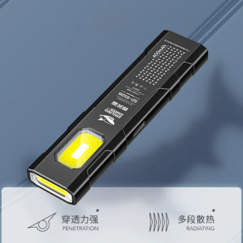 Multi Functional Work Light LED Magnetic Red Blue Flashing Mini Outdoor Strong Light Super Bright Maintenance Light Flashlight