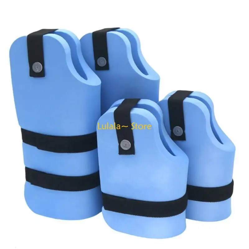 Y4QA อเนกประสงค์ Blue Sturdy Foam Aquatic Cuffs สำหรับว่ายน้ำและออกกำลังกาย 2 แพ็คพร้อมสายรัดปรับระดับได้สำหรับทุกขนาด