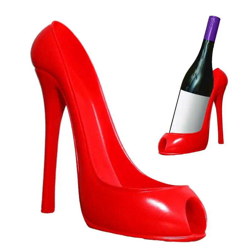 

High Heel Shoe Wine Bottle Holder Stylish Wine Rack Basket Accessories High-Heel Statue Sculptures Kitchen Bar Decorations