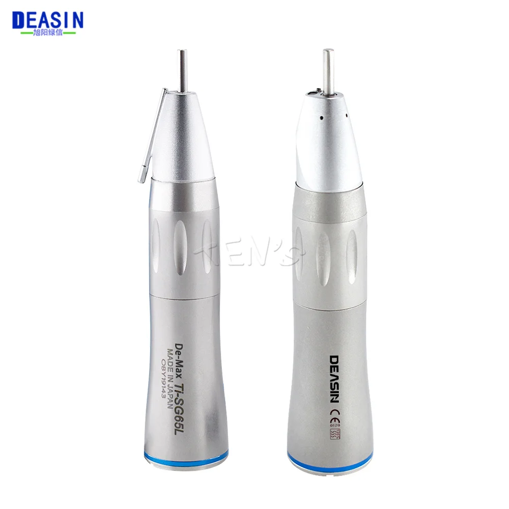 Deasin Dental Blue Ring LED E-type External Water Spray Straight Handpiece Dentistry Tools