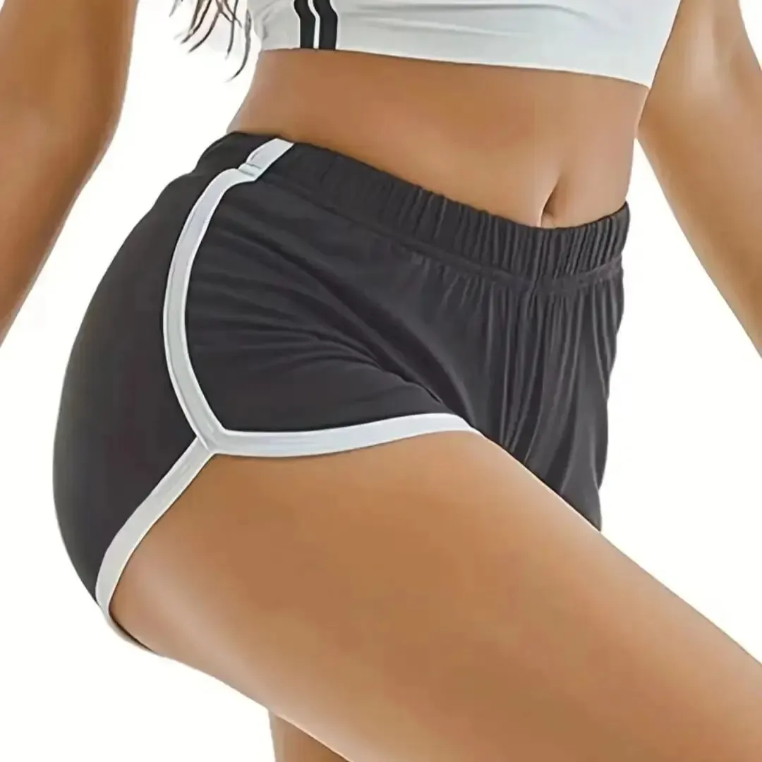 Pantaloncini sportivi Pantaloni dritti larghi casual da donna che indossano pantaloni caldi da yoga a tre punti sottili anti-camminata a vita alta