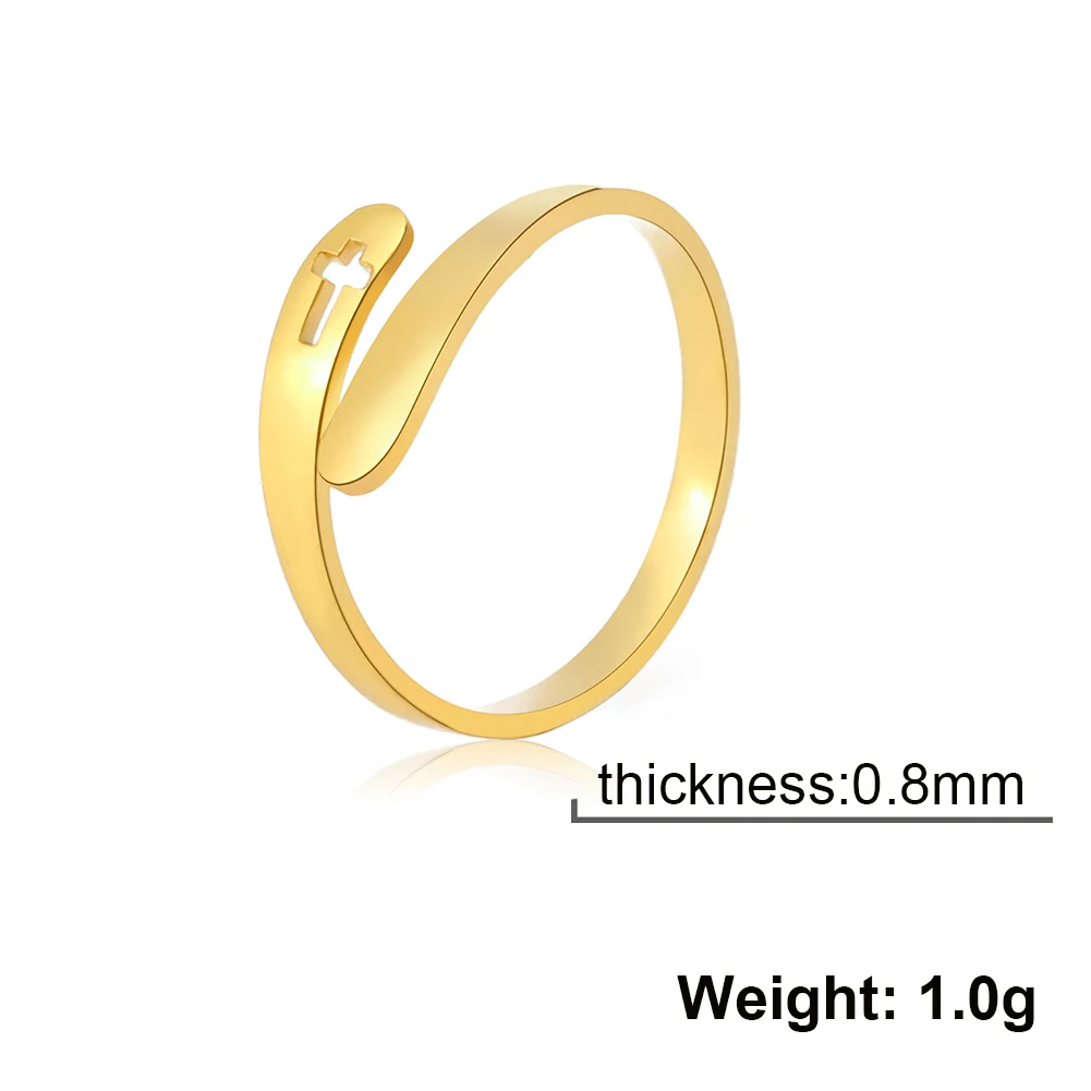 COOLTIME Cross Stainless Steel Rings for Women  Adjustable Size Ring Jewelry Engagement Anniversary Gift 2026 New