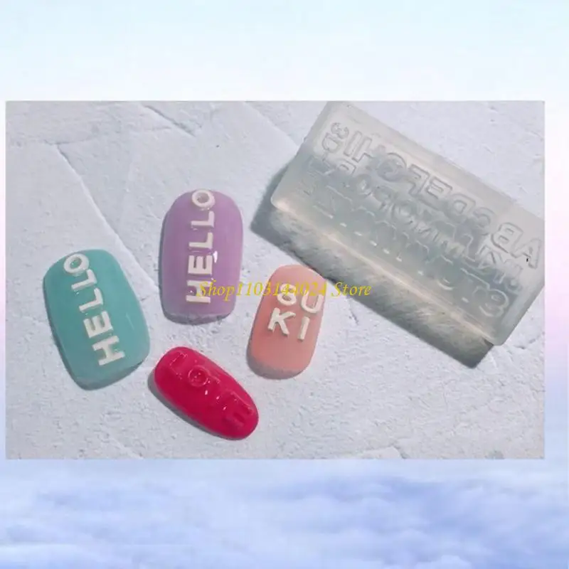 N5KE 5Pcs Multipurpose Silicone Mold English Letters Art Template Resin Mold