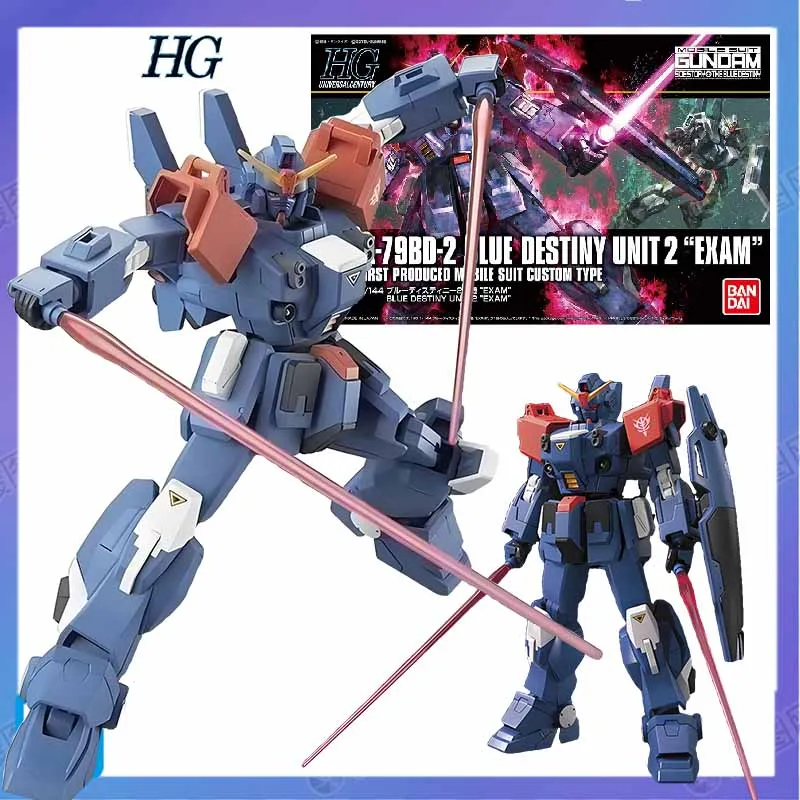 Bandai Original GUNDAM HGUC 1/144RX-79BD-2 BLUE DESTINY UNIT2 EXAM Anime Action Figure Toy Give to children Gifts Hobbies