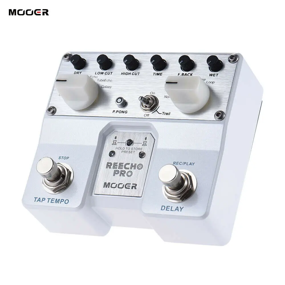 

Mooer Wireless Guitar Effect Pedal Twin Series Reecho Pro Analog Delay Guitar Effects Pedal Loop Recording Guitars Effector