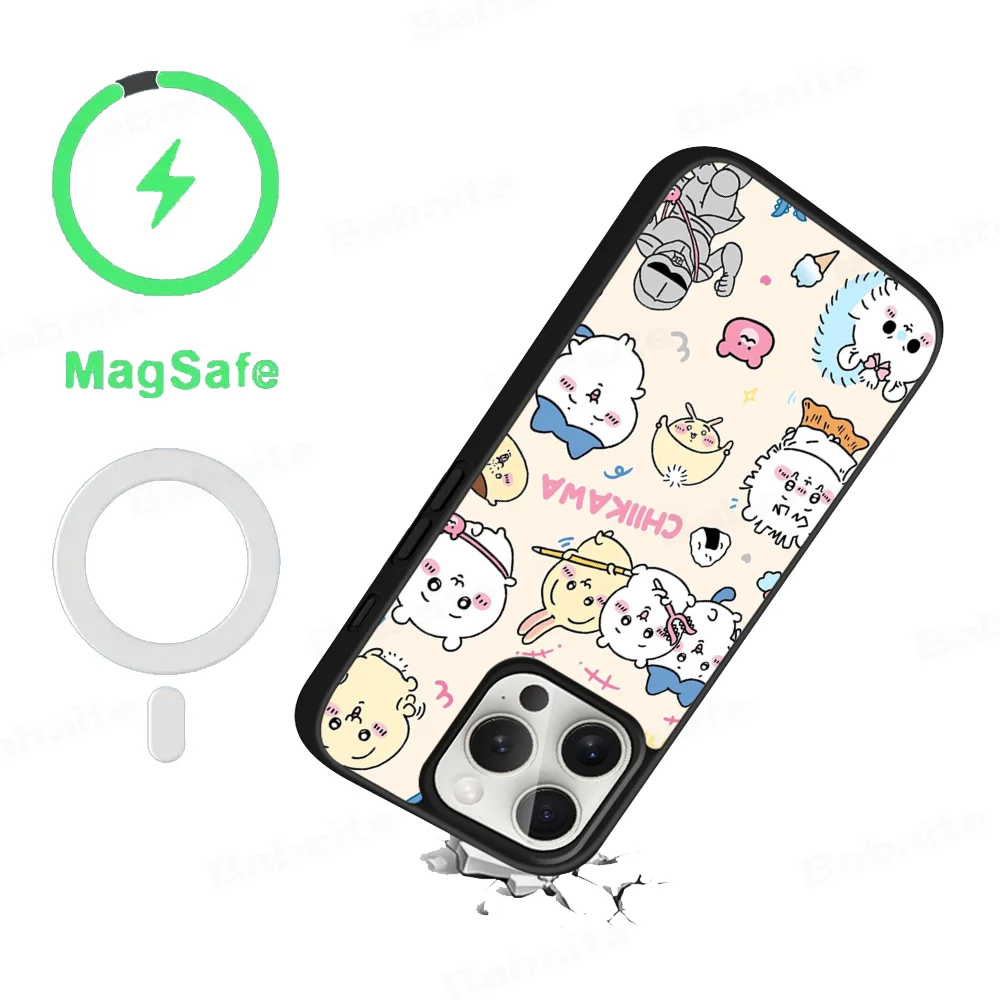 C-Chiikawa U-Usagi Cute Art Phone Case For iPhone 15 Pro Max Case 14 Plus 13 12 11 Magesafe Magnetic Wireless Charge Cover