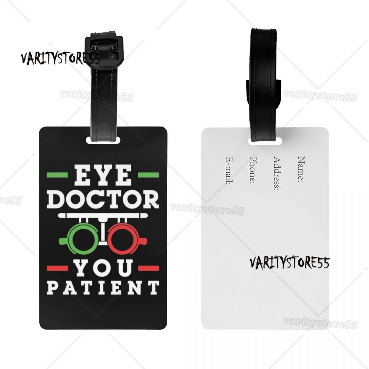 Custom Eye Doctor Luggage Tag Privacy Protection Snellen Chart Optometrist Optometry Baggage Tags Travel Bag Labels Suitcase