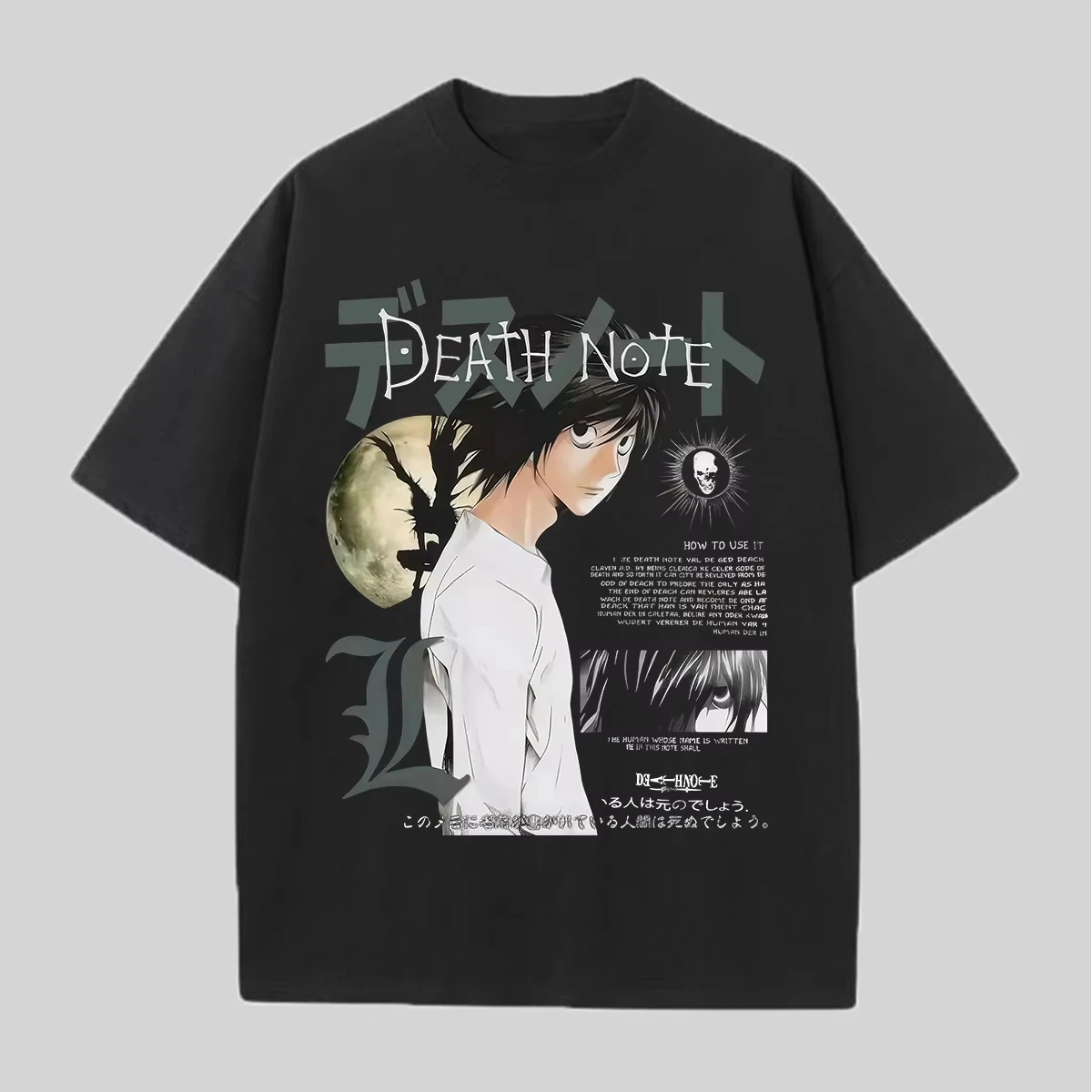 Death Note T-shirt New Vintage Fashion Oversized Unisex Tshirt Breathable Couples Streetwear Trendy Cotton Y2k soft high quality