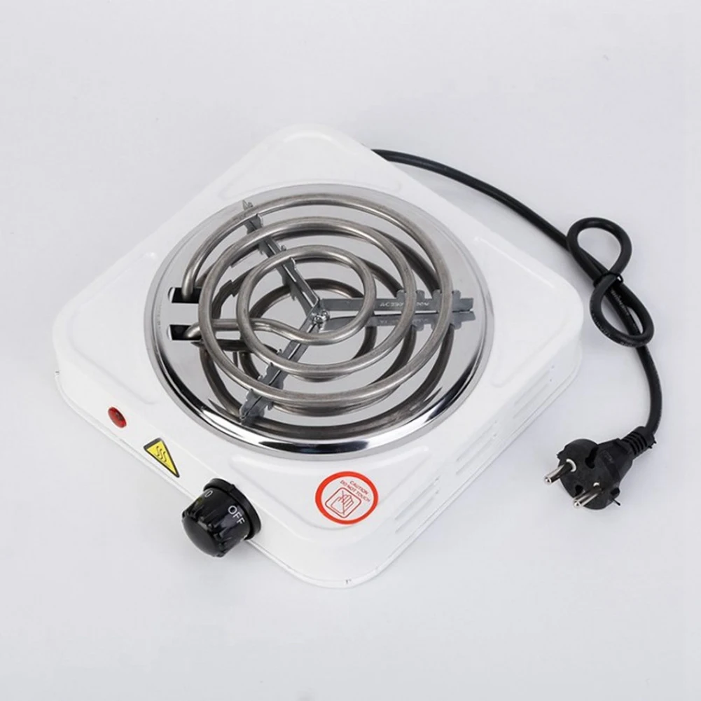 Electric Single Burner Cooktop, Compact and Portable, Adjustable Temperature Hot Plate, 1500W, Black & Stainless Eu Plug