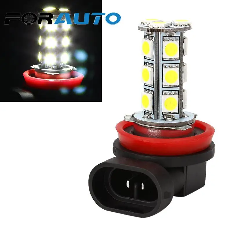 Car Headlight LED 5050 18 SMD H11 H8 Bulb Car-styling LED Lamps for Cars DC12V Driving Fog Lights White Car Light