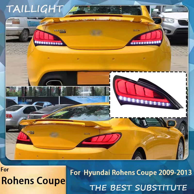 Tylne światła LED do Hyundai Rohens Coupe 2009-2013, nowy styl, pełne LED, dynamiczne kierunkowskazy, kompletny zestaw lamp tylnych.