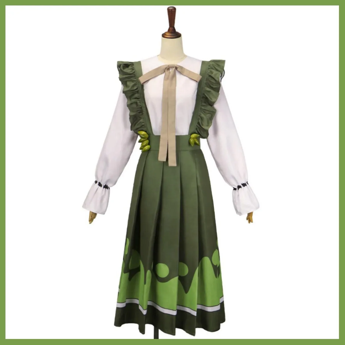 Game Identity Ⅴ Emma Woods Cosplay Costume Afternoon Tea Green Strap Skirt Hat Daily Dress Wig Adult Woman Cute Halloween Suit