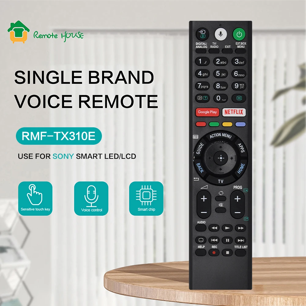 RMF-TX310E Voice Remote Control Compatible with Sony 4K Ultra HD Smart LED TV XBR-43X800E KDL-50W850C RMF-TX310U RMF-TX300E
