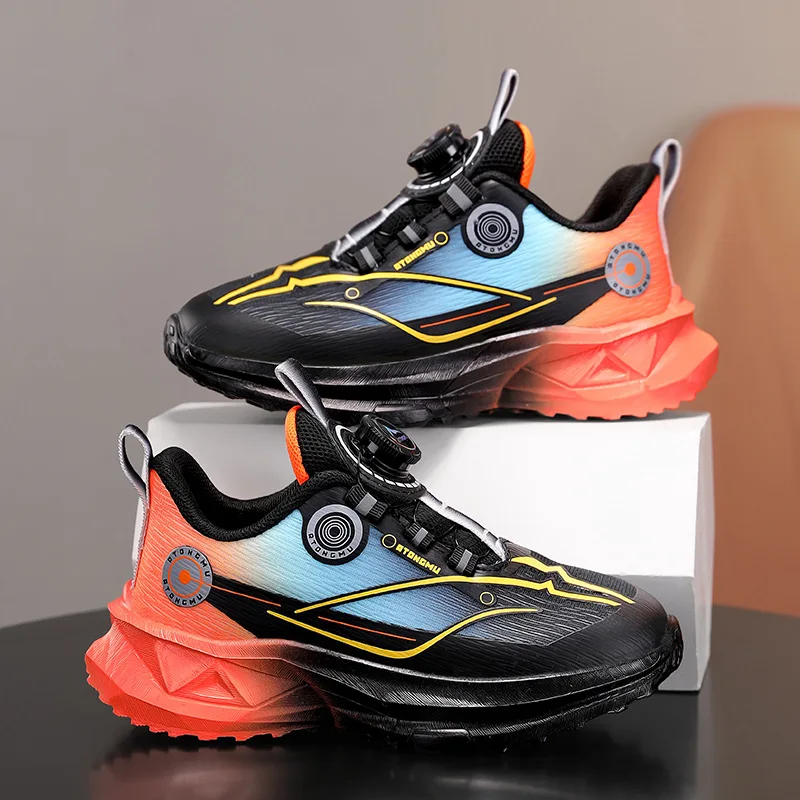 

Children Sneaker Boys Casual Shoes Black Leather Flat Student Walking Shoes Non-slip Girl Lightweight Sports Tennis Footwear