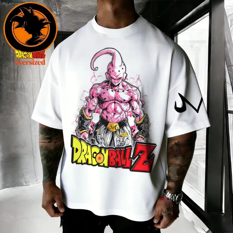 

2026 Summer Dragon Ball Majin Buu Retro High-quality Cotton Men's Oversized T-shirt Family Unisex Children's Casual Shirt