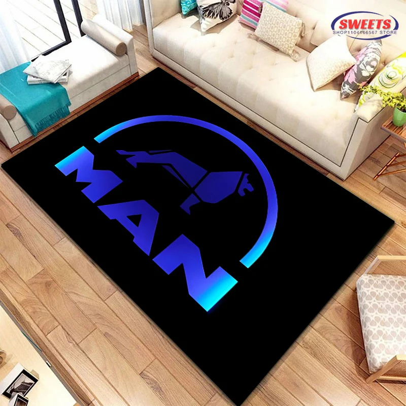 3D HD M-Man Truck Logo Carpet for Living Room Bedroom Hallway Long Strip Anti-slip Soft Rug Sofa Doormat Home Decor Durable Mat