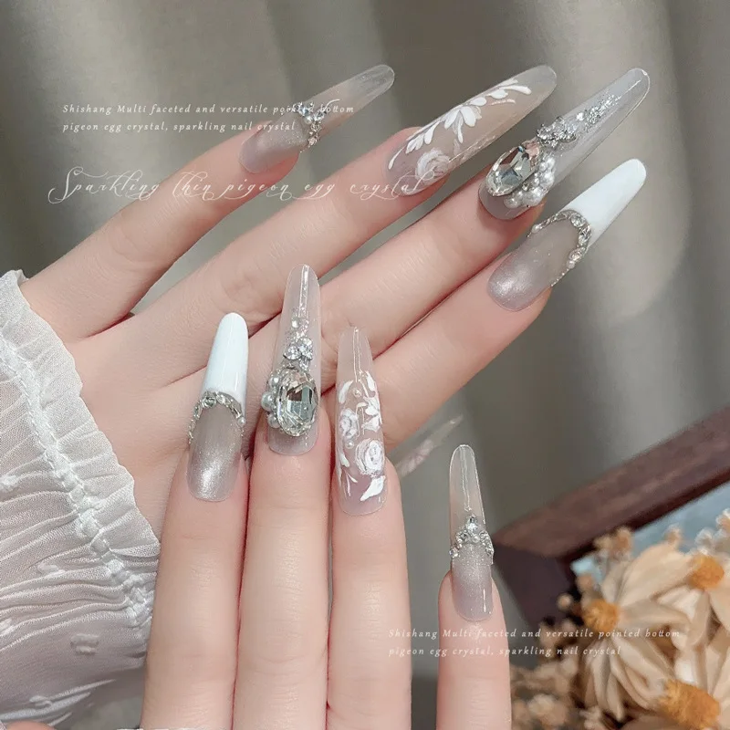 20 pezzi Top Sparkle colorati diamanti ovali a punta sottile uovo di piccione cristallo vetro nail art strass decorazioni ciondoli per manicure