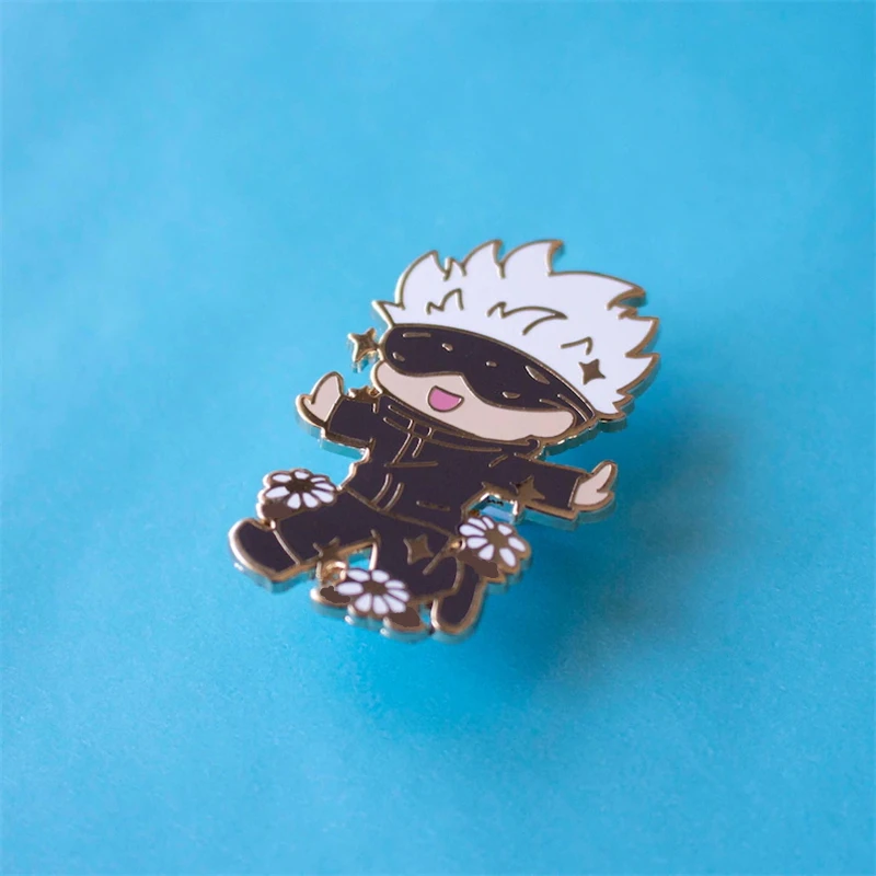 Anime Jujutsu Kaisen Cute Gojo Satoru Hard Enamel Pin Badge Brooch DIY Backpack Collar Lapel Pin Gift Jewelry Brooch Accessories