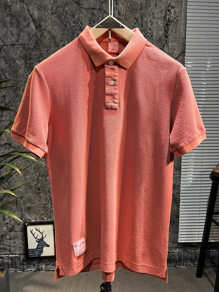 Fashionable Casual Short Sleeve  Shirt for Men Summer 2025 Breathable Cotton Flip Collar Versatile Style European Design