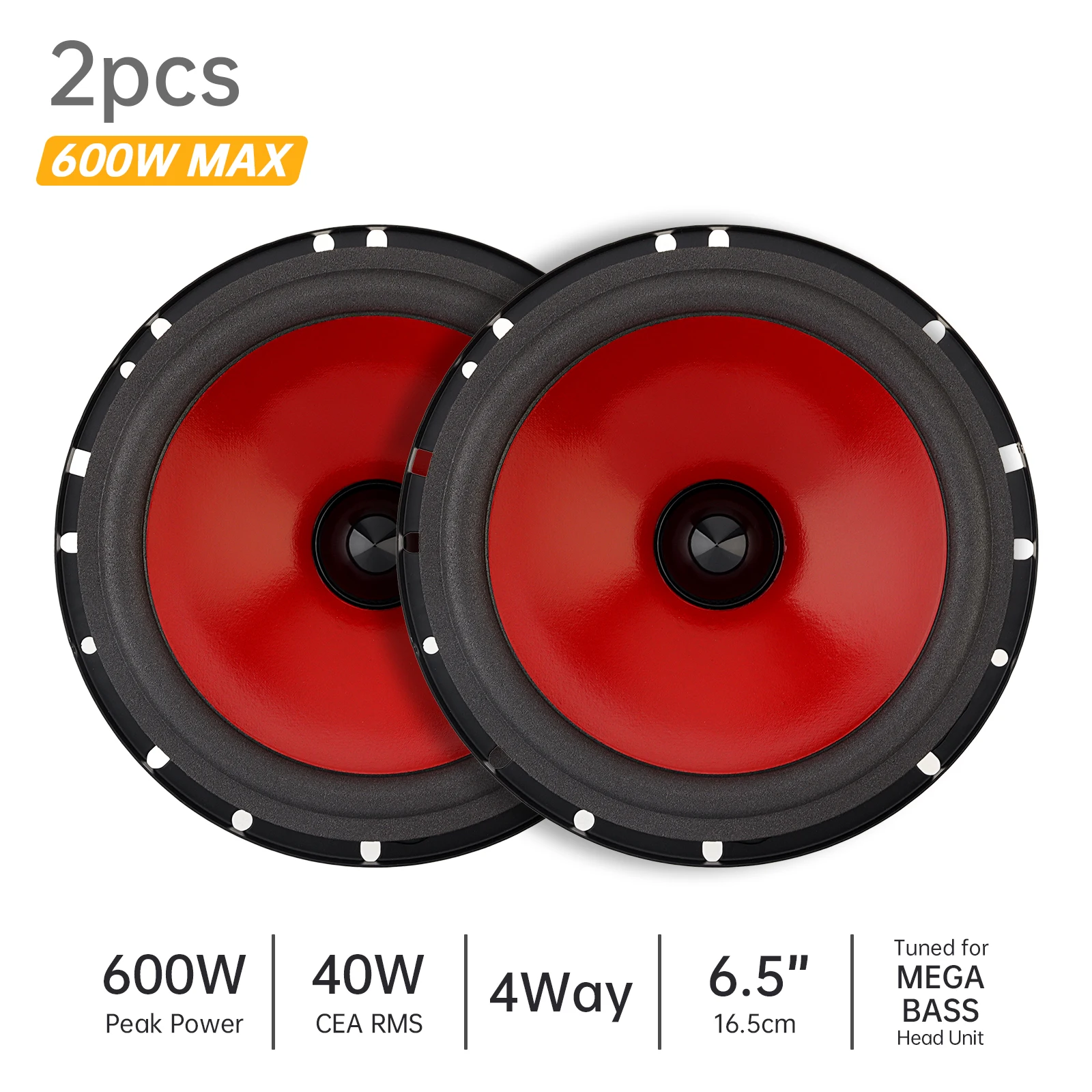 2 шт., 6,5 дюйма, 600 Вт, 4-полосные автомобильные HiFi полнодиапазонные частотные колонки, универсальные коаксиальные колонки