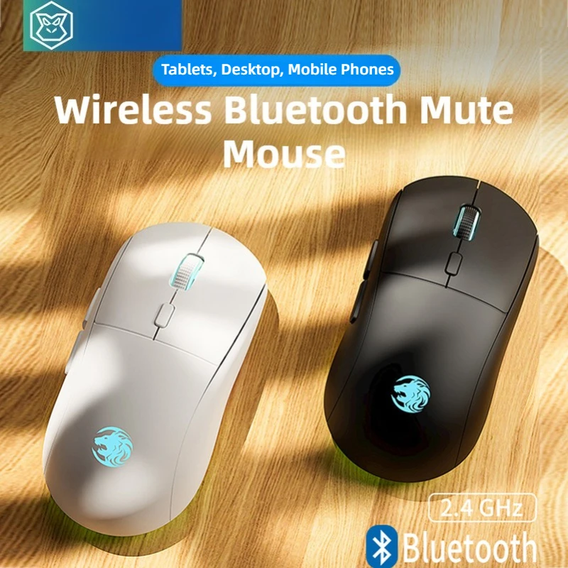 

G301 2.4G Bluetooth WIreless Mouse RGB Light 3200DPI Adjustable Long Endurance Type-C Rechargeable Key Low Pitch Mouse for Game
