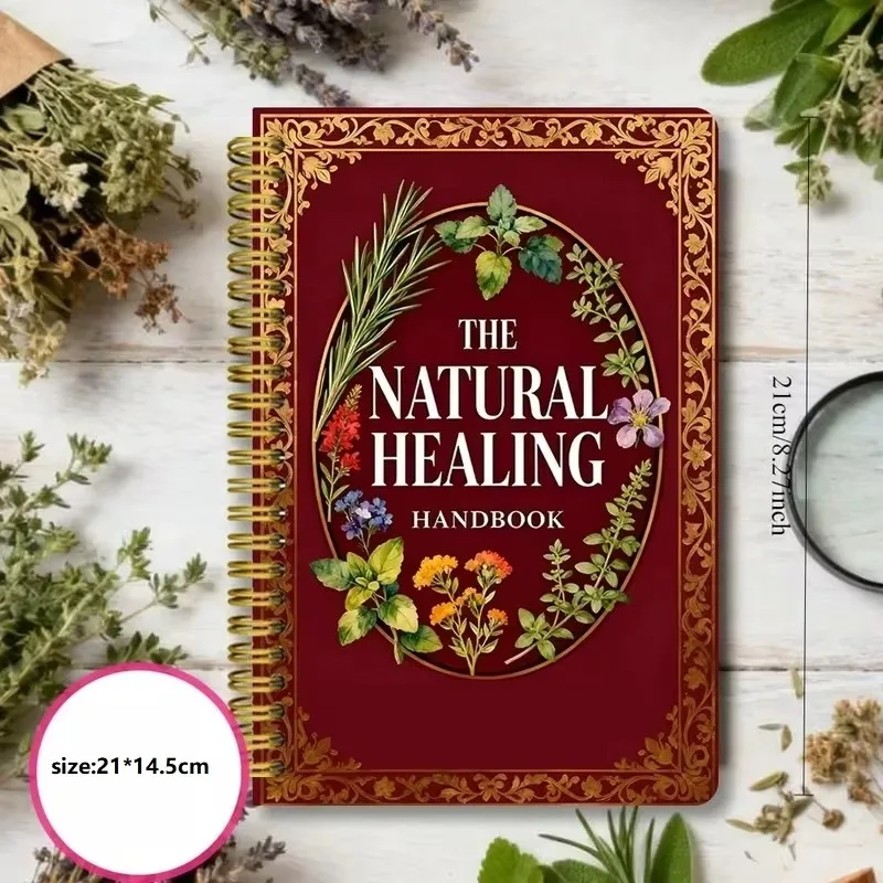 Healing Guide Spiral Bound Herbal Book with Step-by-Step Recipes for Heart Health Blood Pressure and Focus Enhancement