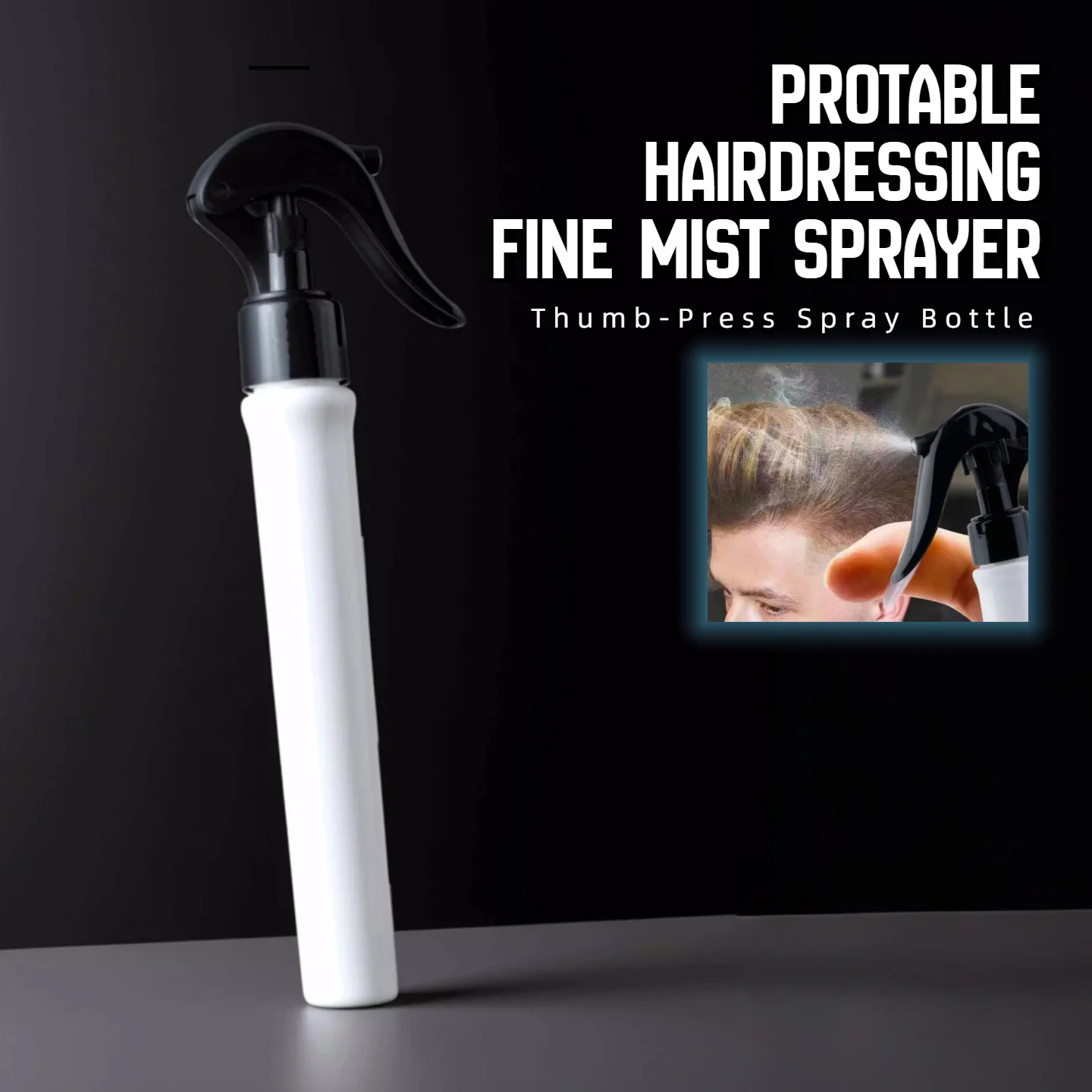 3Pcs Professional Barber Styling Tools Kit With Fine Mist Sprayer Bottle Anti-static Haircut Comb Neck Duster Cleaning Brushes view 2