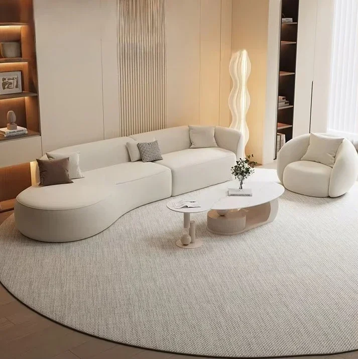 Butter style sofa, curved design, velvet sofa