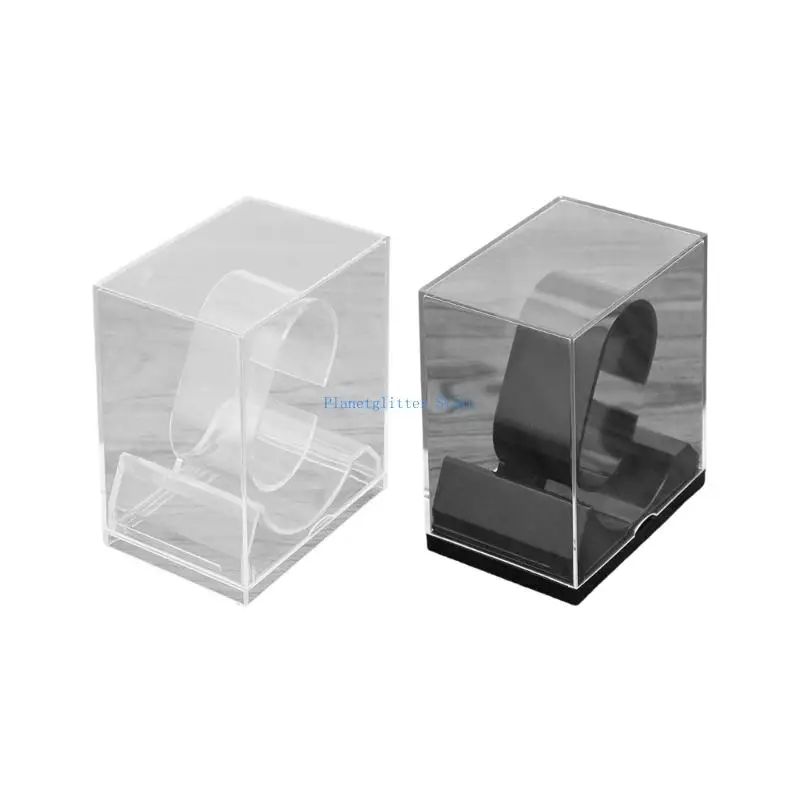 

652B Protect and Showcase Watches 5Pcs Elegant Clear Plastic Display Stands Modern Square Storage Cases for Jewelry