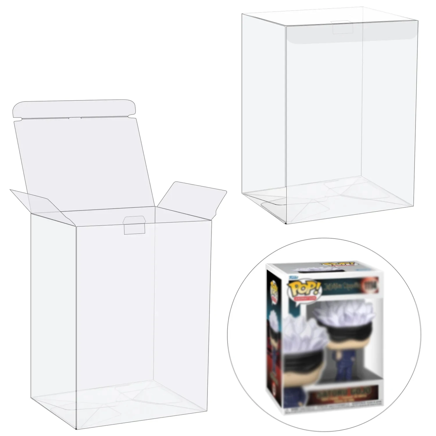Protector Case for Funko Pop 6 inch Figures,0.5mm Thick,Clear Display Box with Locking Tab,Scratch-Resistant,Dustproof Organizer