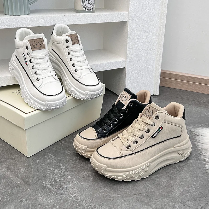 

Korean Style White Sneakers New ins Student Casual Street Style Shoes for Women Thick-Soled Height-Increasing Sneakers