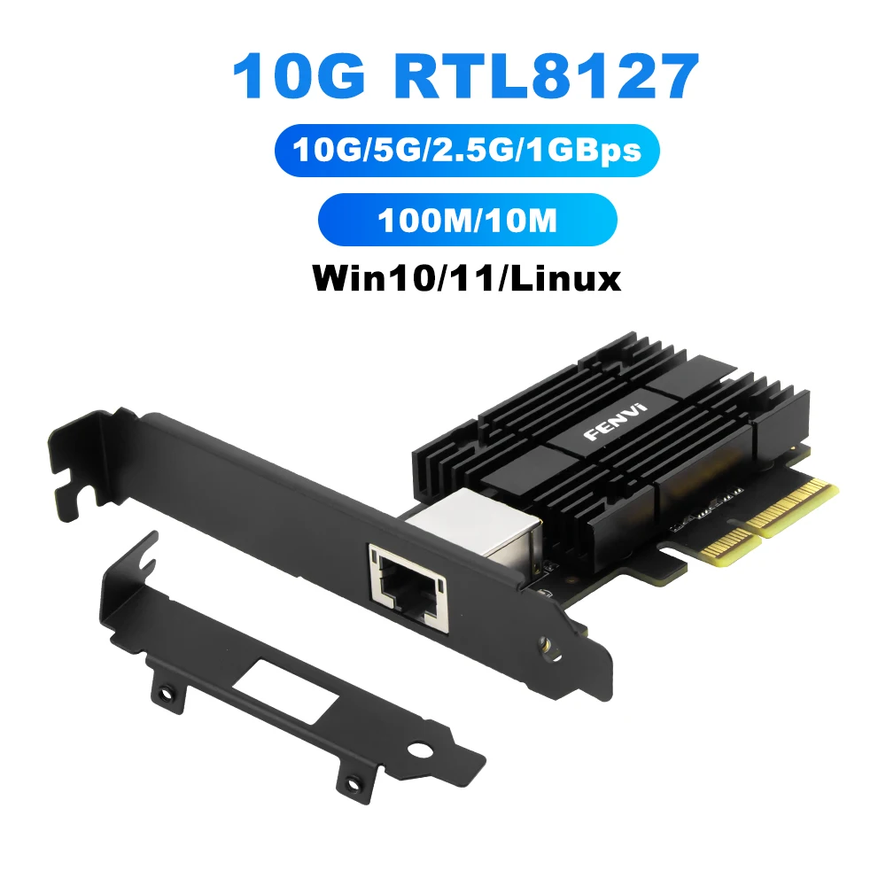 10G RTL8127 PCIE To RJ45 Network Card 5G RTL8126 RJ45 Adapter PCI Express Ethernet Lan Controller For Win10/11 Linux