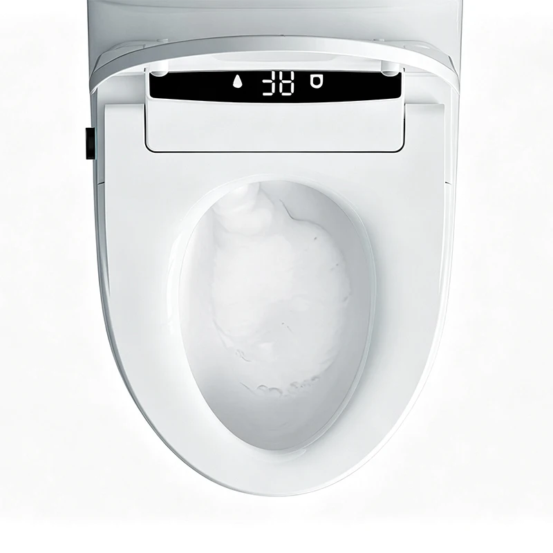 Elongated Smart Bidet Toilet Seat, Heated Antibacterial Seat with Rear and Feminine Washing, Smart Toilet Lid Cover for Bathroom